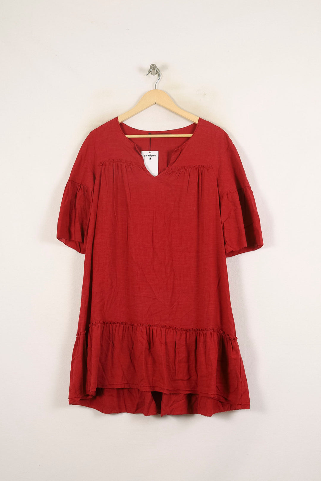 Robe Volantée Bordeaux - Taille M/38 de la marque Comptoir des Cotonniers | PARAD71993 - Vendu par Paradigme - Image 2