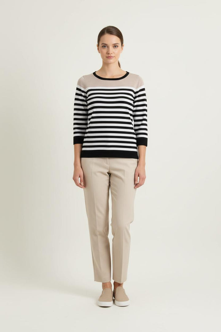 Marinière Beige et Noire - Taille S/36 de la marque Maison 123 | PARAD72000 - Vendu par Paradigme - Image 1