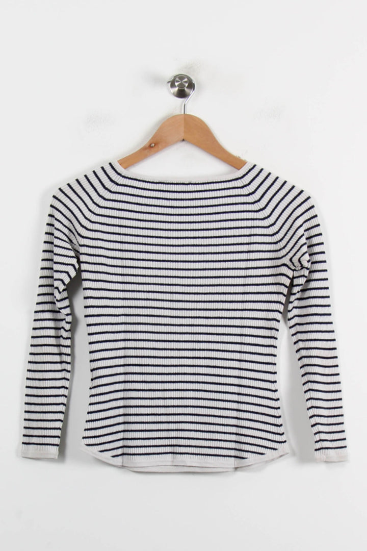 Marinière Blanche et Bleue - Taille S/36 de la marque Maison 123 | PARAD72008 - Vendu par Paradigme - Image 4