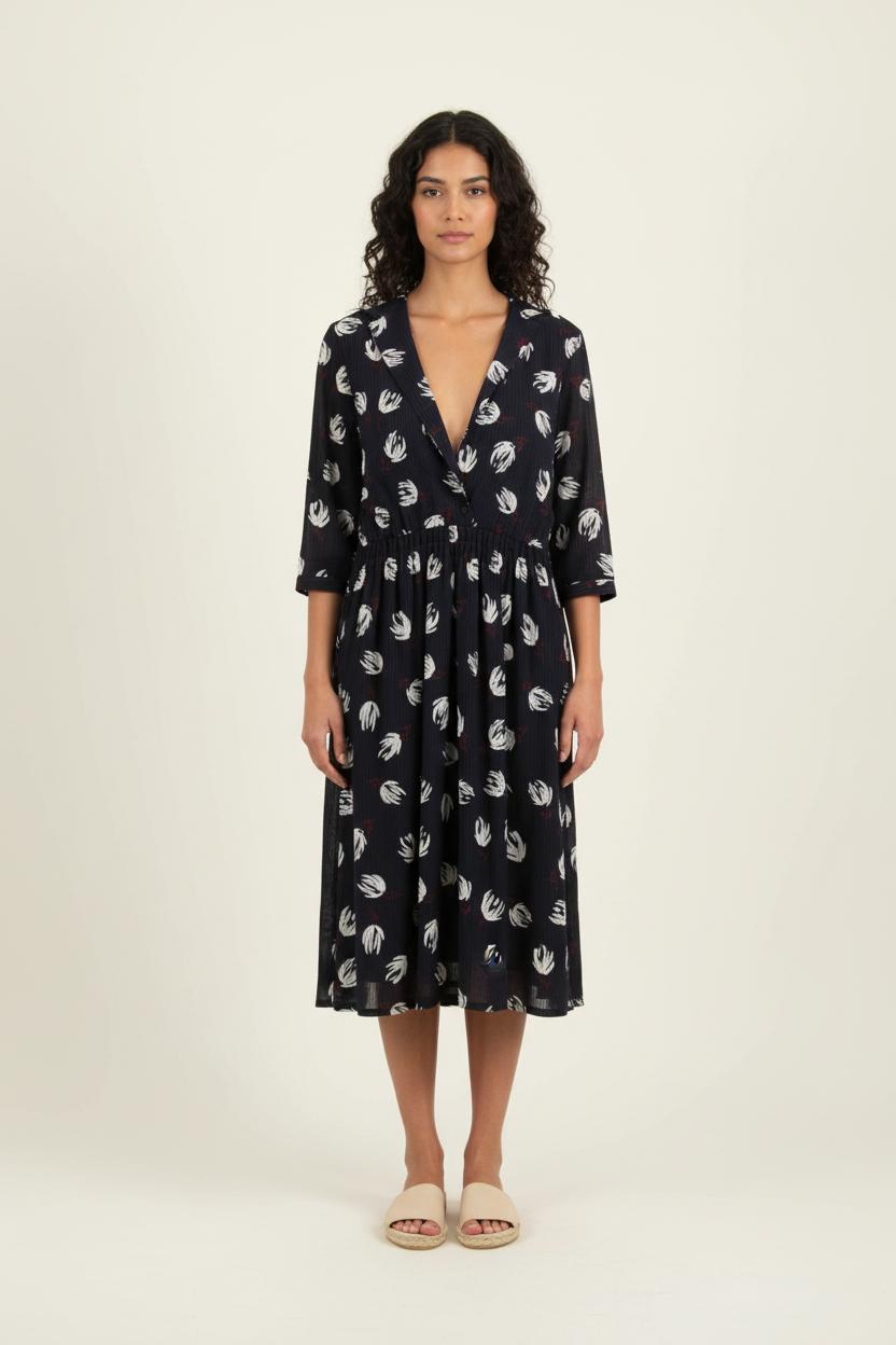 Robe Midi Noire et Blanche - Taille S/36 de la marque Comptoir des Cotonniers | PARAD72024 - Vendu par Paradigme - Image 1