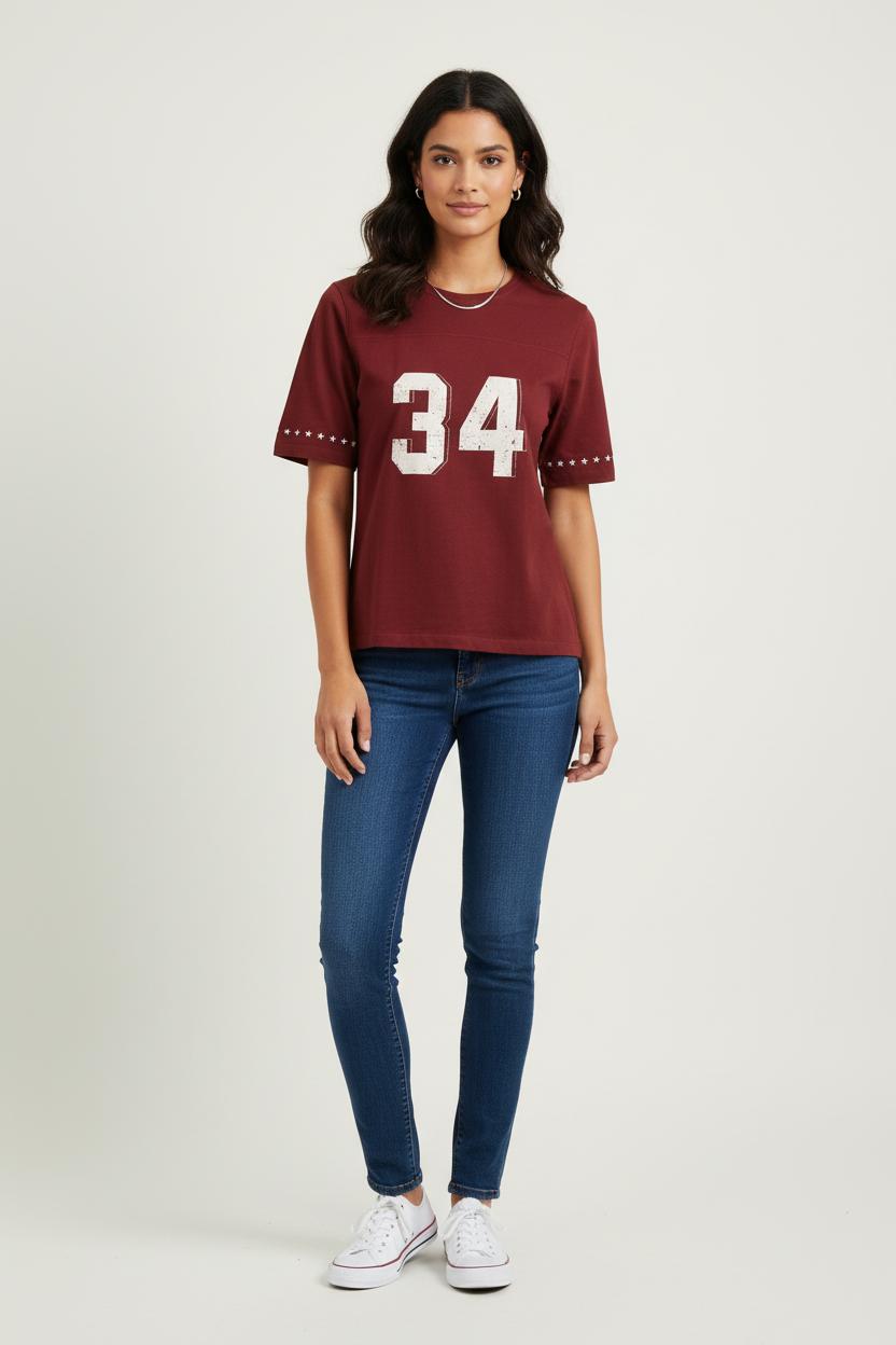 Tee-shirt Bordeaux - Taille S/36 de la marque Balzac Paris | PARAD72034 - Vendu par Paradigme - Image 1