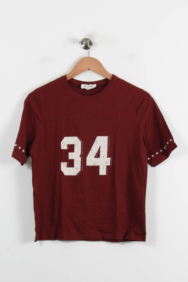 Tee-shirt Bordeaux - Taille S/36 de la marque Balzac Paris | PARAD72034 - Vendu par Paradigme - Image 2