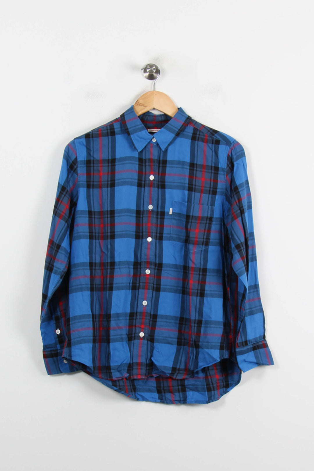 Chemise à Carreaux Bleue et Noire - Taille S/36 de la marque Levi's | PARAD72036 - Vendu par Paradigme - Image 2