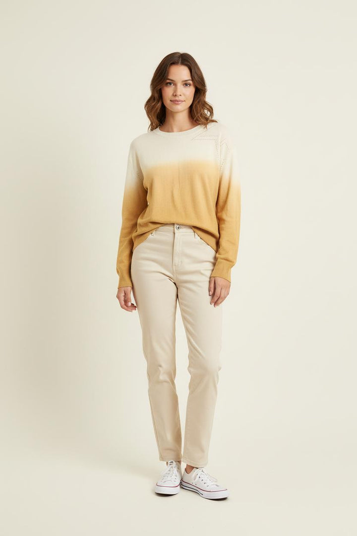Pull Beige et Orange - Taille S/36 de la marque Bérénice | PARAD72073 - Vendu par Paradigme - Image 1