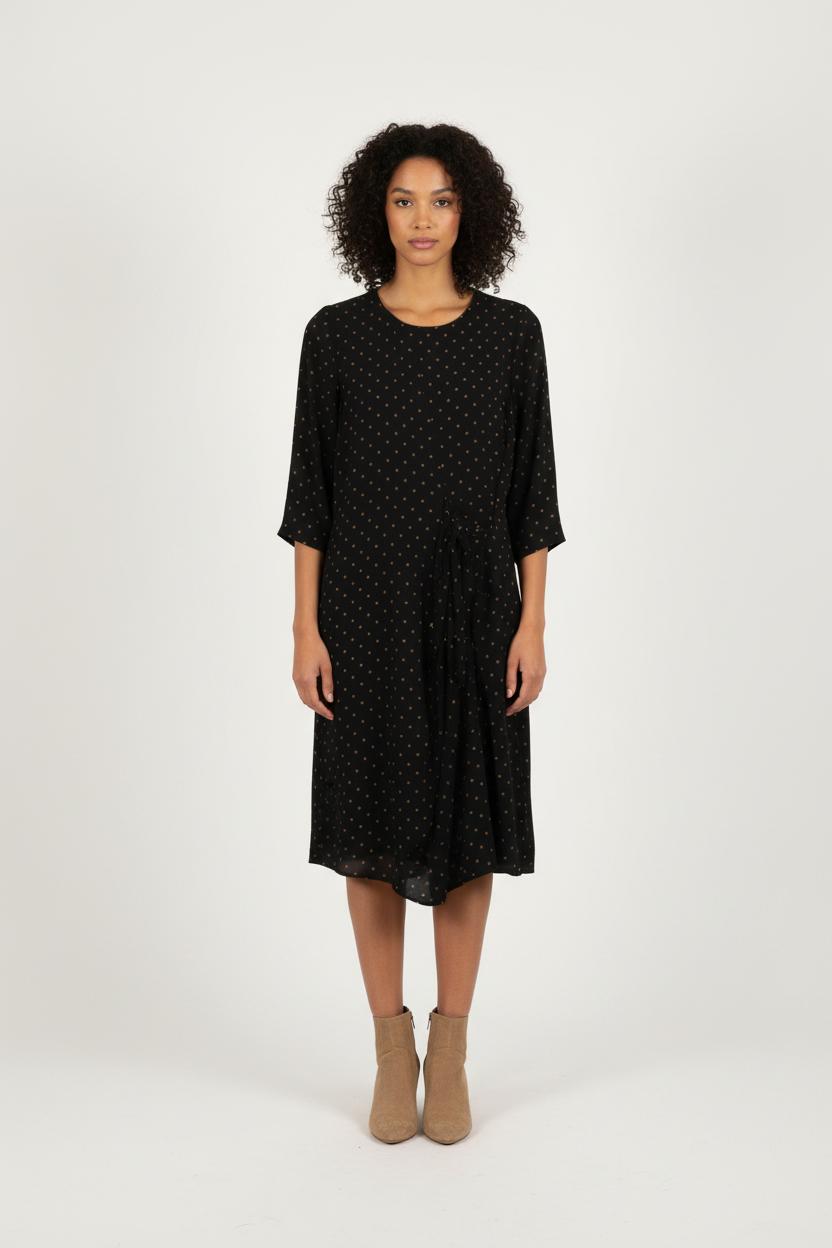 Robe Midi Noire et Marron - Taille M/38 de la marque Maison 123 | PARAD72083 - Vendu par Paradigme - Image 1