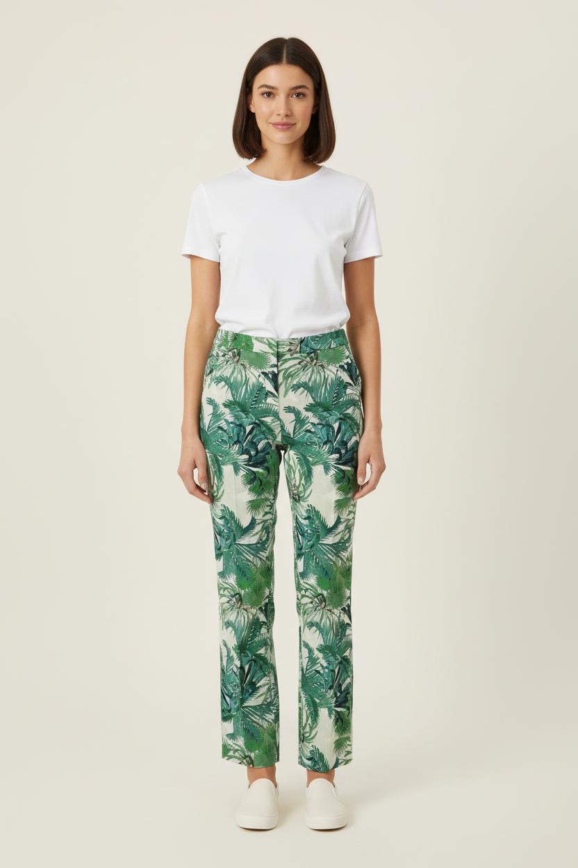 Pantalon Imprimé Vert - Taille M/38 de la marque Tara Jarmon | PARAD72088 - Vendu par Paradigme - Image 1
