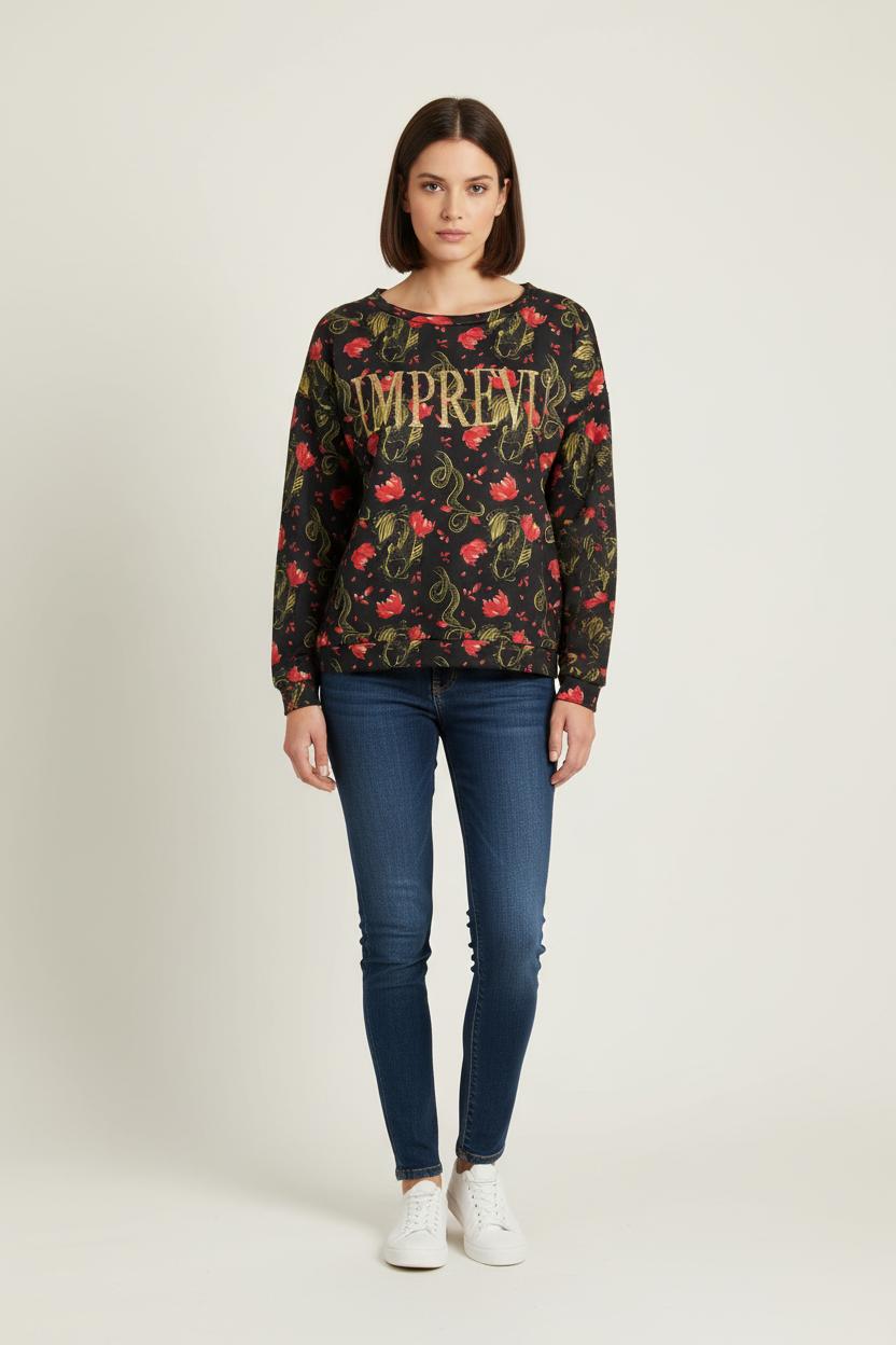 Sweat Noir Rouge et Jaune - Taille M/38 de la marque Imprevu | PARAD72109 - Vendu par Paradigme - Image 1
