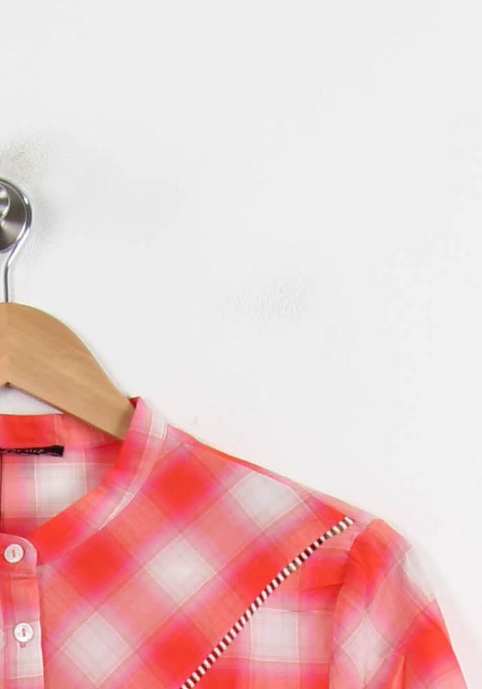 Chemise À Carreaux Rouge et Blanche - Taille S/36 de la marque One Step | PARAD72126 - Vendu par Paradigme - Image 3