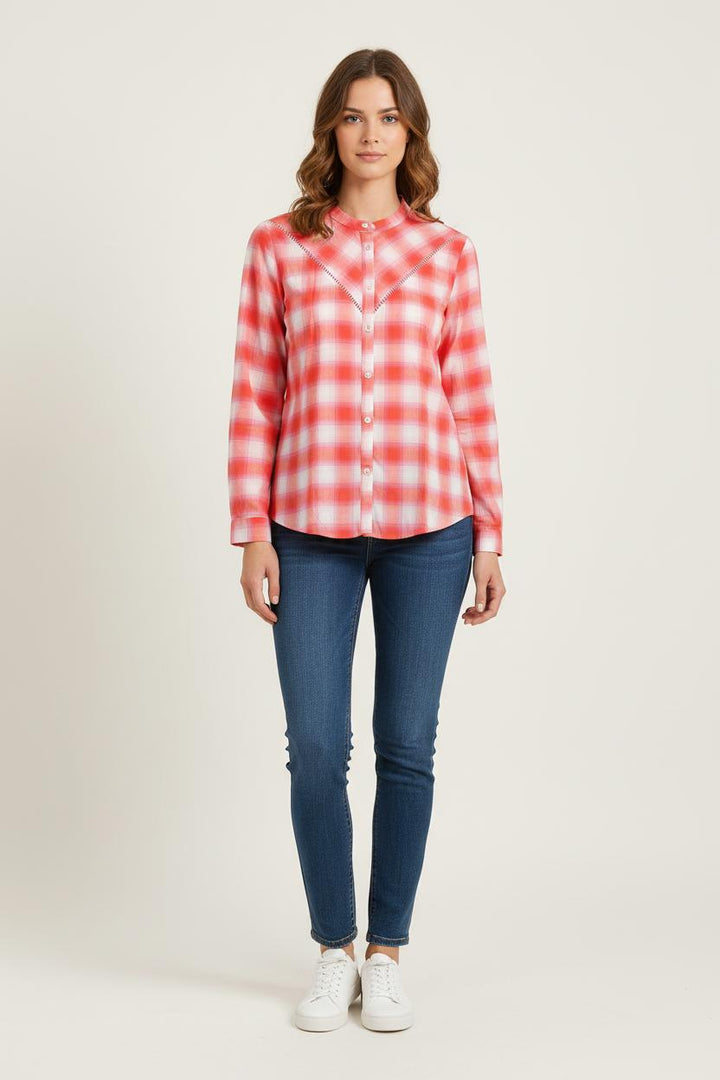 Chemise À Carreaux Rouge et Blanche - Taille S/36 de la marque One Step | PARAD72126 - Vendu par Paradigme - Image 1