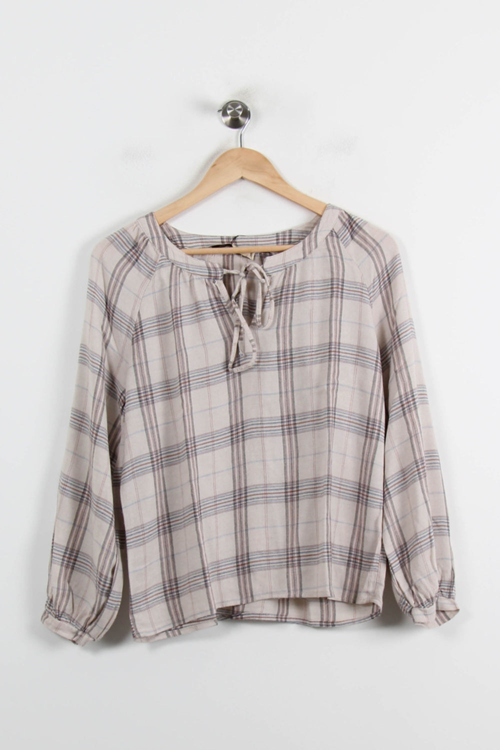 Blouse Beige à Carreaux - Taille M/38 de la marque La Fée Maraboutée | PARAD72127 - Vendu par Paradigme - Image 2