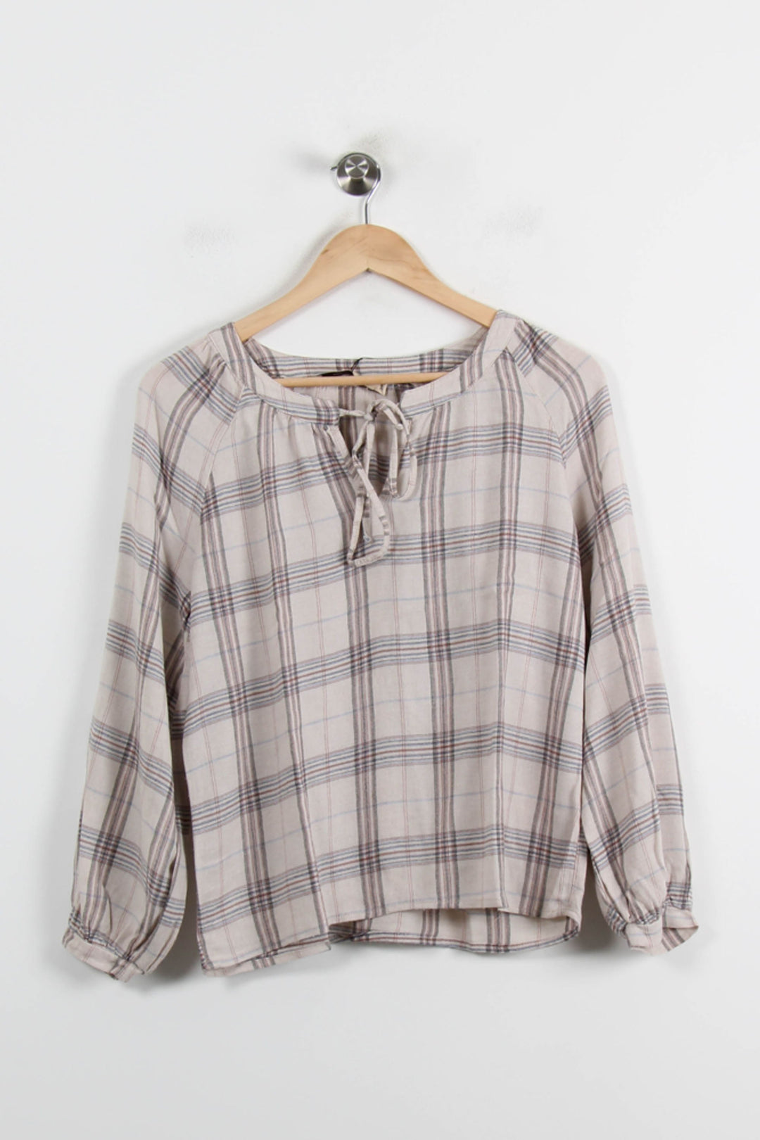 Blouse Beige à Carreaux - Taille M/38 de la marque La Fée Maraboutée | PARAD72127 - Vendu par Paradigme - Image 2