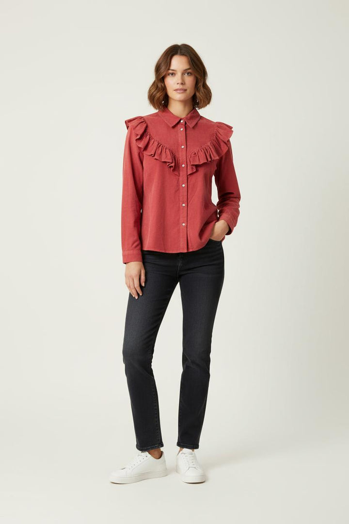 Chemise à Volants Bordeaux - Taille S/36 de la marque Imprevu | PARAD72135 - Vendu par Paradigme - Image 1