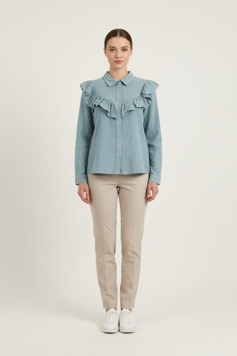 Chemise Volantée Bleue - Taille M/38 de la marque Imprevu | PARAD72140 - Vendu par Paradigme - Image 1