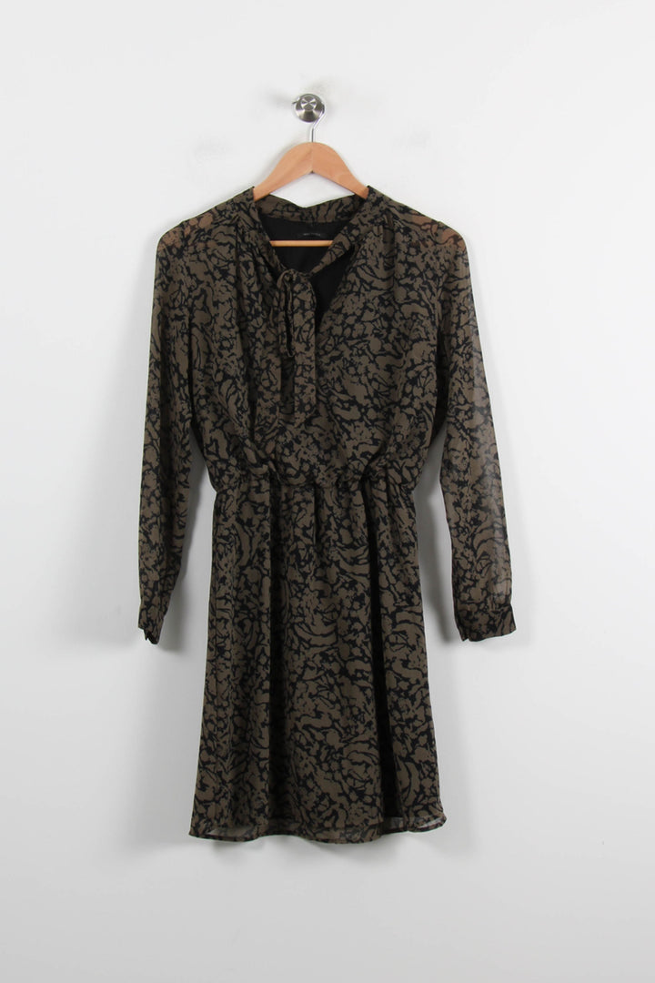 Robe Midi Kaki et Noire - Taille S/36 de la marque IKKS | PARAD72145 - Vendu par Paradigme - Image 2
