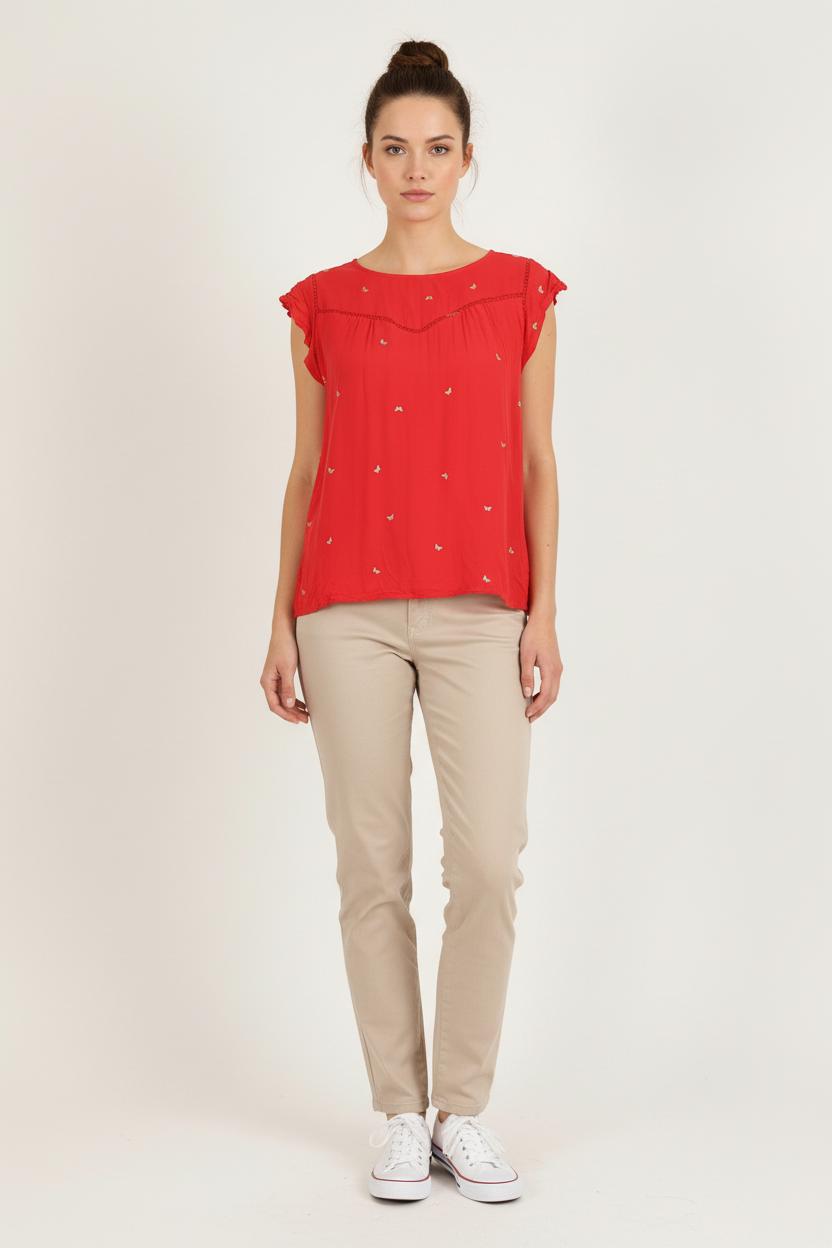 Blouse Rouge - Taille M/38 de la marque Grace & Mila | PARAD72155 - Vendu par Paradigme - Image 1