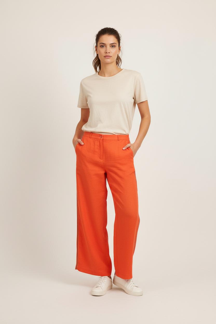 Pantalon Large Orange - Taille XL/42 de la marque La Fée Maraboutée | PARAD72158 - Vendu par Paradigme - Image 1