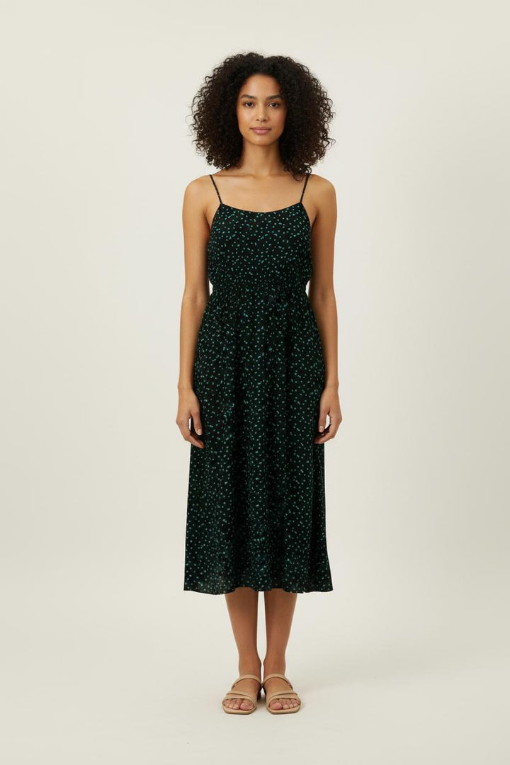 Robe Midi Noire et Verte - Taille S/36 de la marque Suncoo | PARAD72162 - Vendu par Paradigme - Image 1