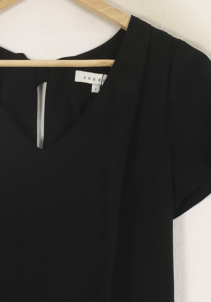 Robe Courte Noire - Taille S/36 de la marque Sandro | PARAD72173 - Vendu par Paradigme - Image 3