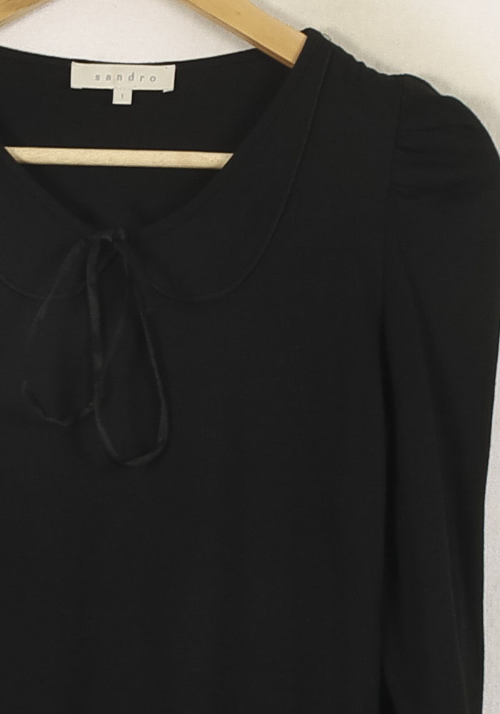 Robe Courte Noire - Taille S/36 de la marque Sandro | PARAD72174 - Vendu par Paradigme - Image 3