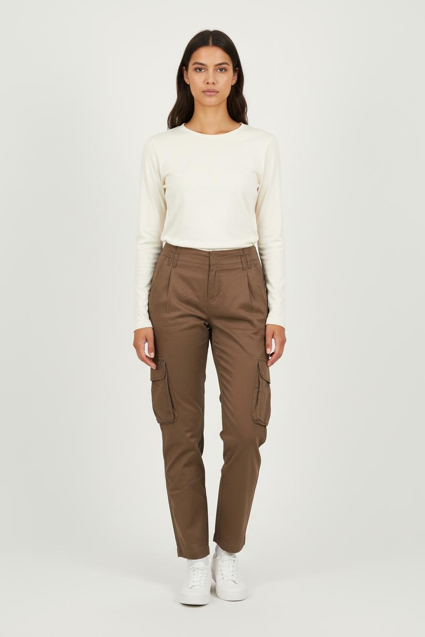 Pantalon Cargo Marron - Taille S/36 de la marque IKKS | PARAD72189 - Vendu par Paradigme - Image 1
