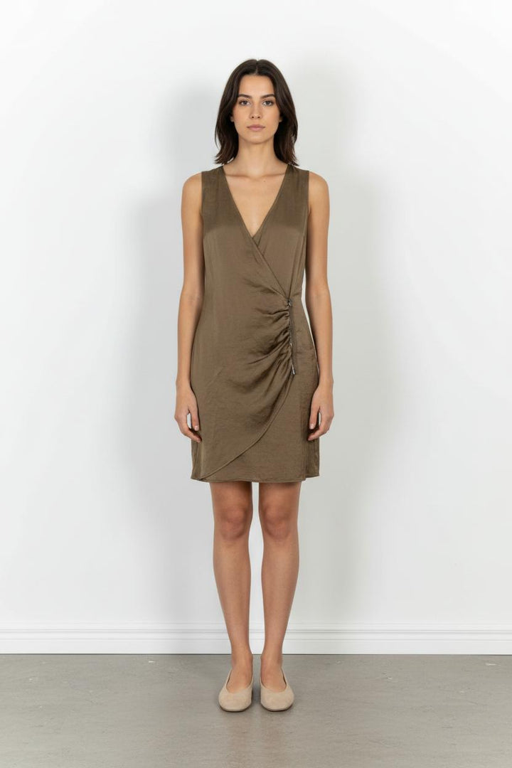 Robe Drapée Marron - Taille M/38 de la marque IKKS | PARAD72190 - Vendu par Paradigme - Image 1