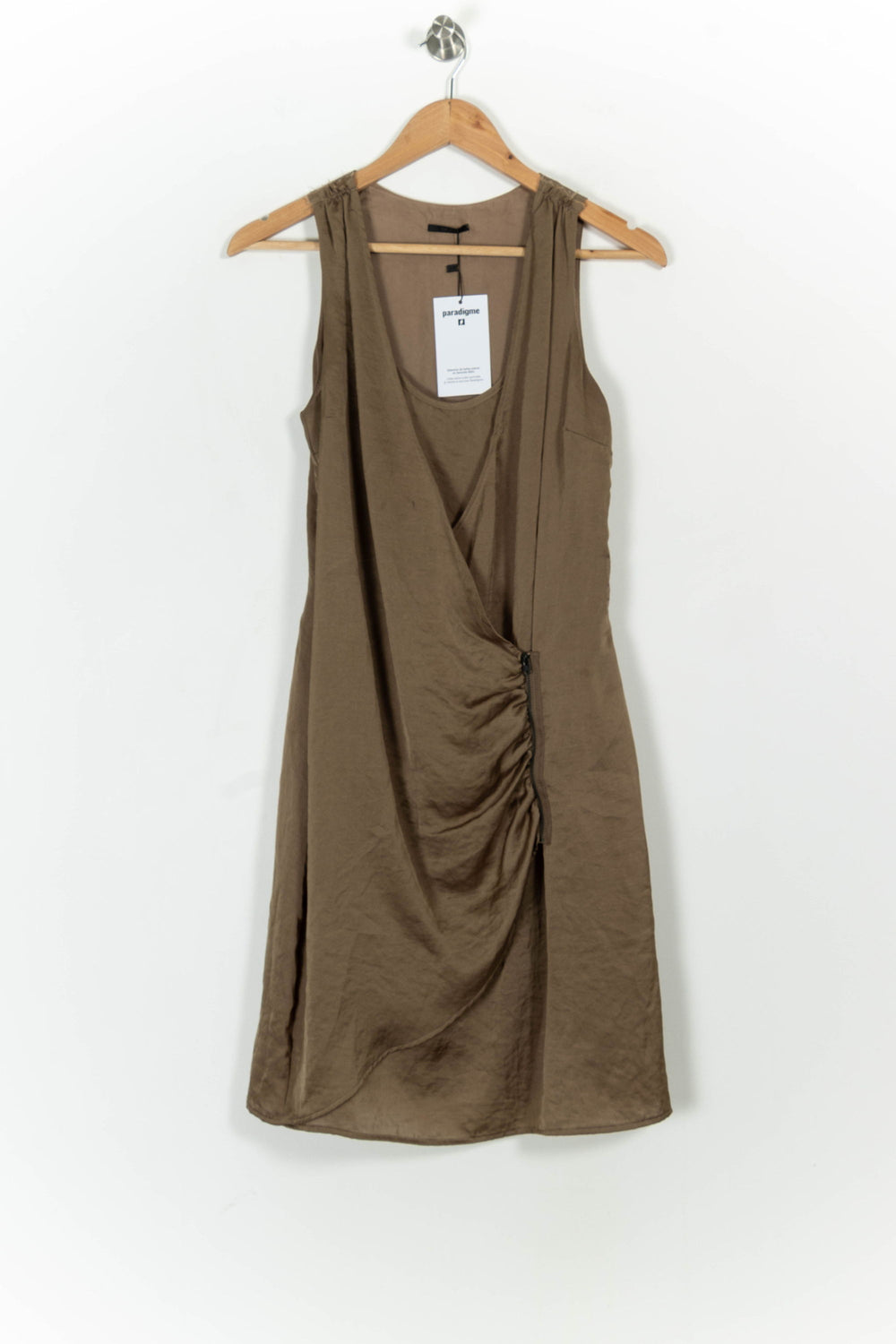 Robe Drapée Marron - Taille M/38 de la marque IKKS | PARAD72190 - Vendu par Paradigme - Image 2