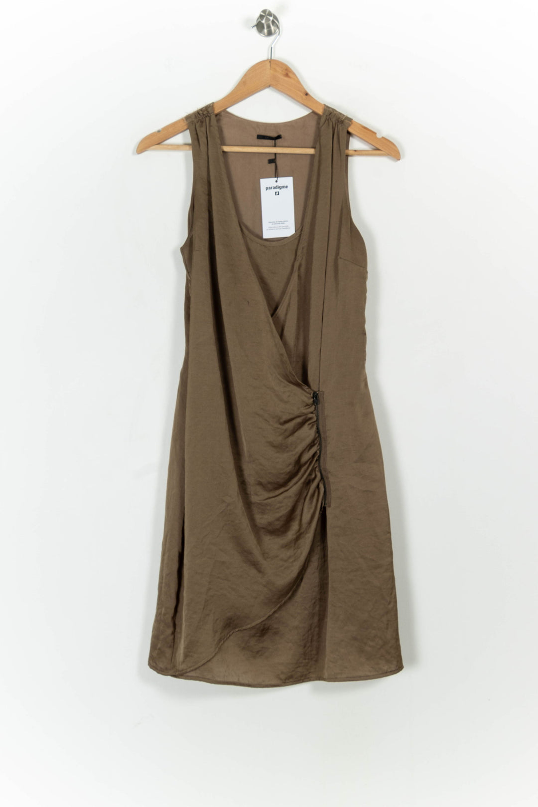 Robe Drapée Marron - Taille M/38 de la marque IKKS | PARAD72190 - Vendu par Paradigme - Image 2