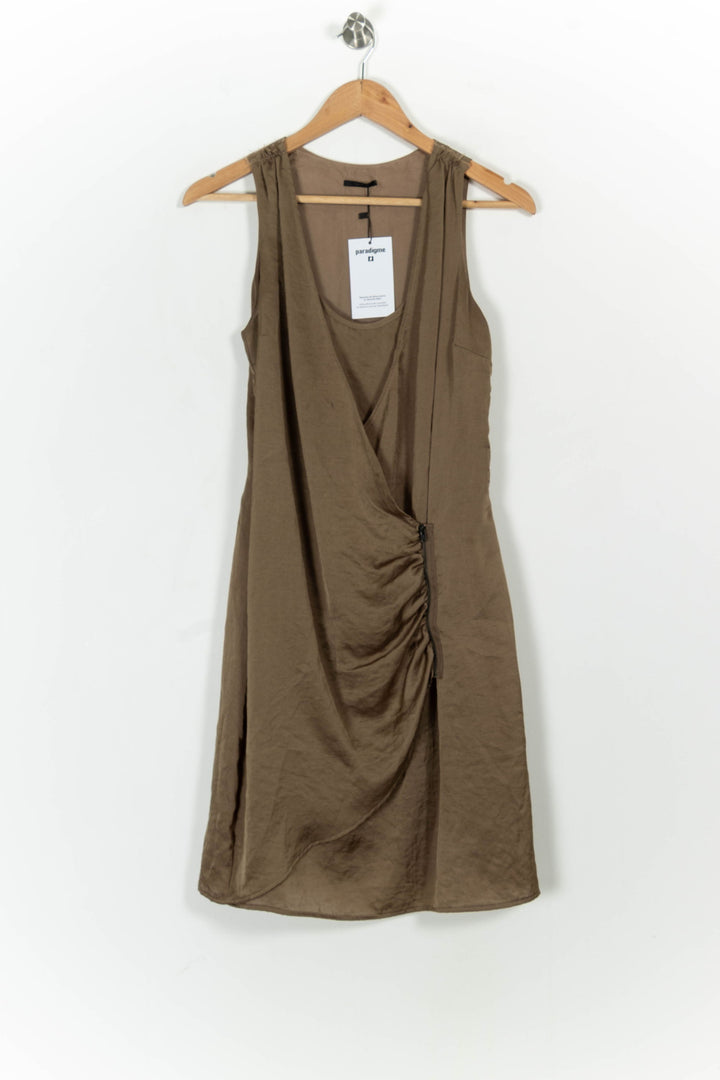 Robe Drapée Marron - Taille M/38 de la marque IKKS | PARAD72190 - Vendu par Paradigme - Image 2