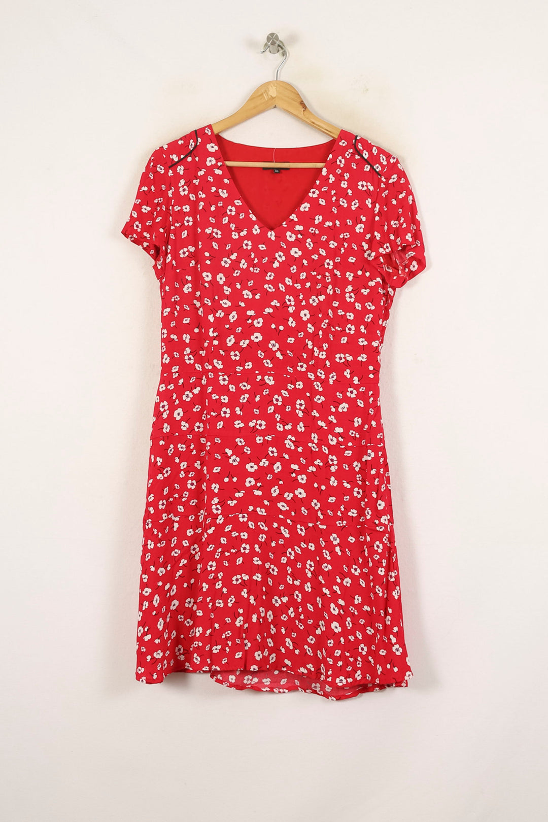 Robe Fleurie Rouge et Blanche - Taille L/40 de la marque Caroll | PARAD72196 - Vendu par Paradigme - Image 2