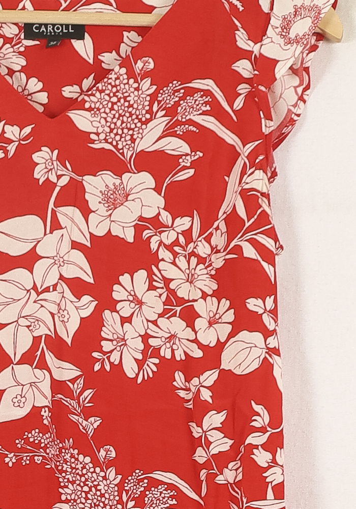 Blouse Rouge et Blanche - Taille M/38 de la marque Caroll | PARAD72197 - Vendu par Paradigme - Image 3