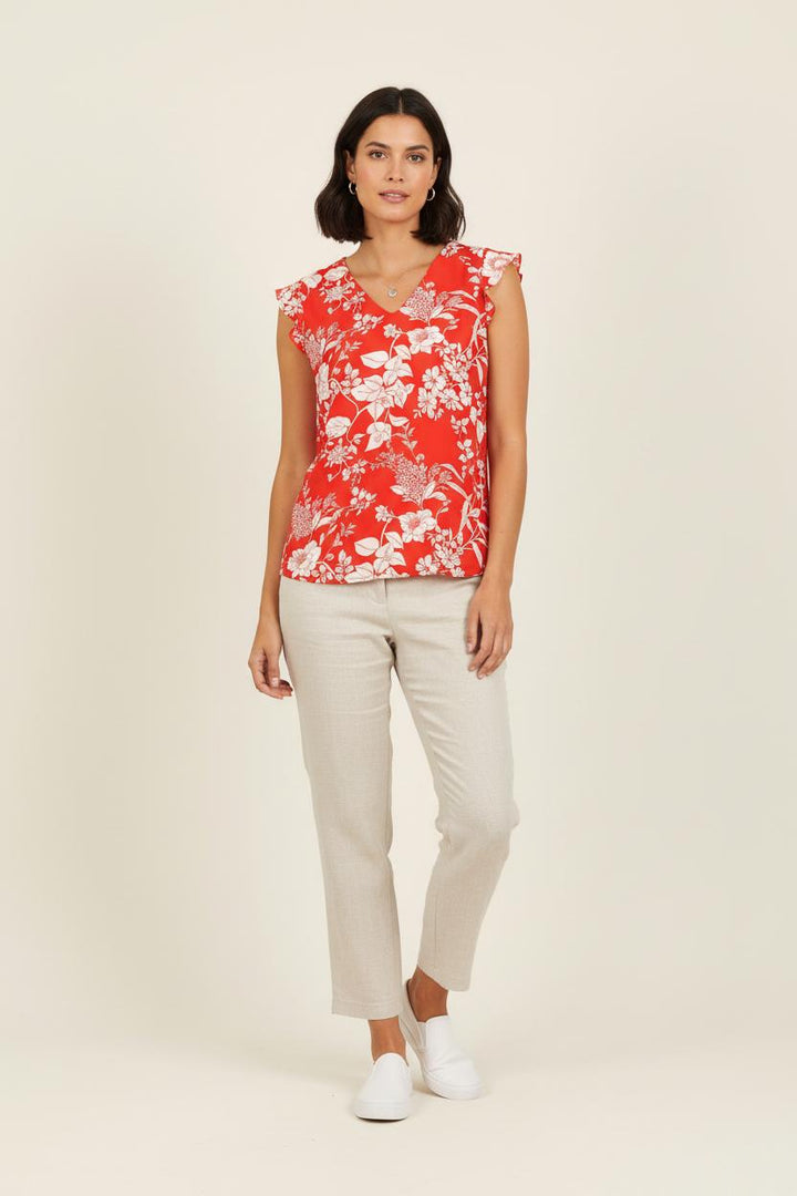 Blouse Rouge et Blanche - Taille M/38 de la marque Caroll | PARAD72197 - Vendu par Paradigme - Image 1