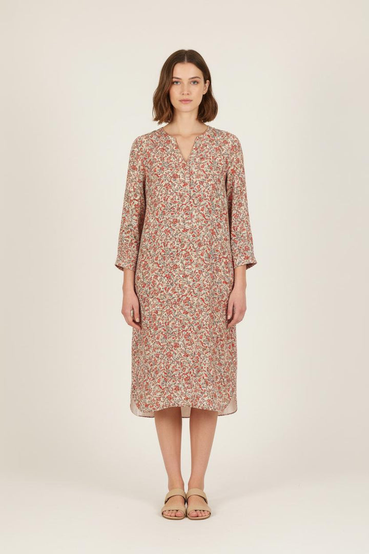 Robe Imprimée Orange et Écru - Taille L/40 de la marque Caroll | PARAD72202 - Vendu par Paradigme - Image 1