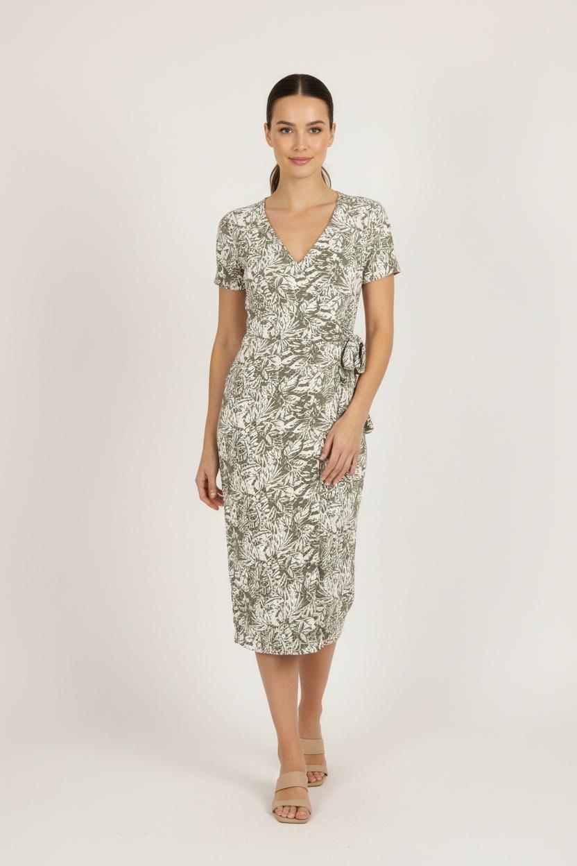Robe Midi Verte et Blanche - Taille S/36 de la marque Caroll | PARAD72203 - Vendu par Paradigme - Image 1