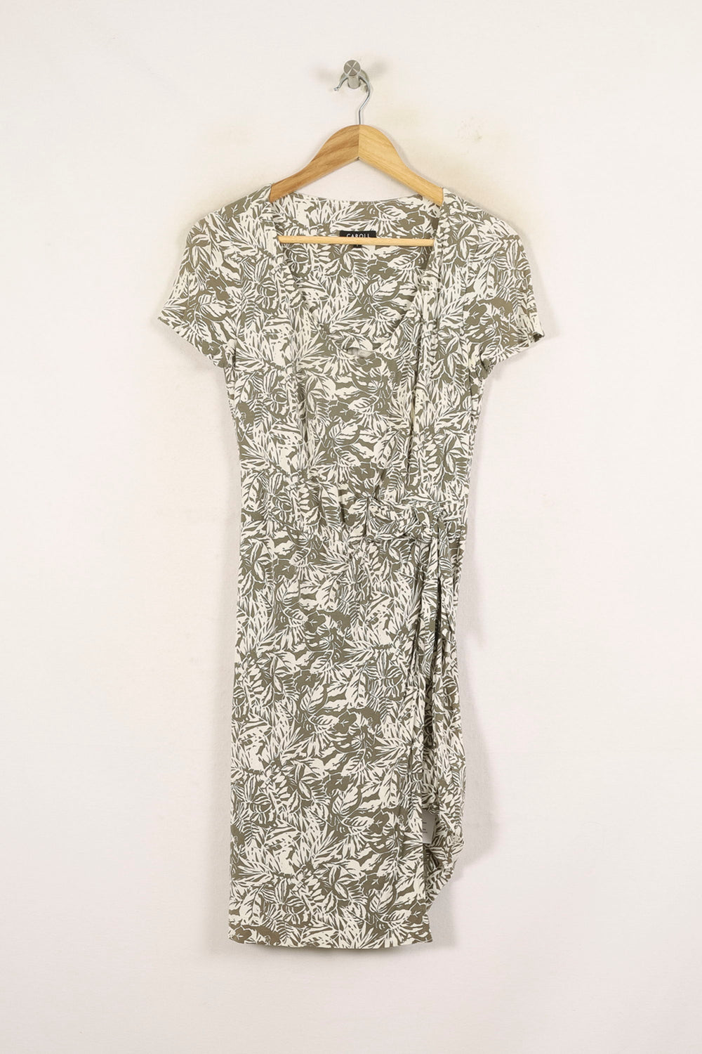 Robe Midi Verte et Blanche - Taille S/36 de la marque Caroll | PARAD72203 - Vendu par Paradigme - Image 2