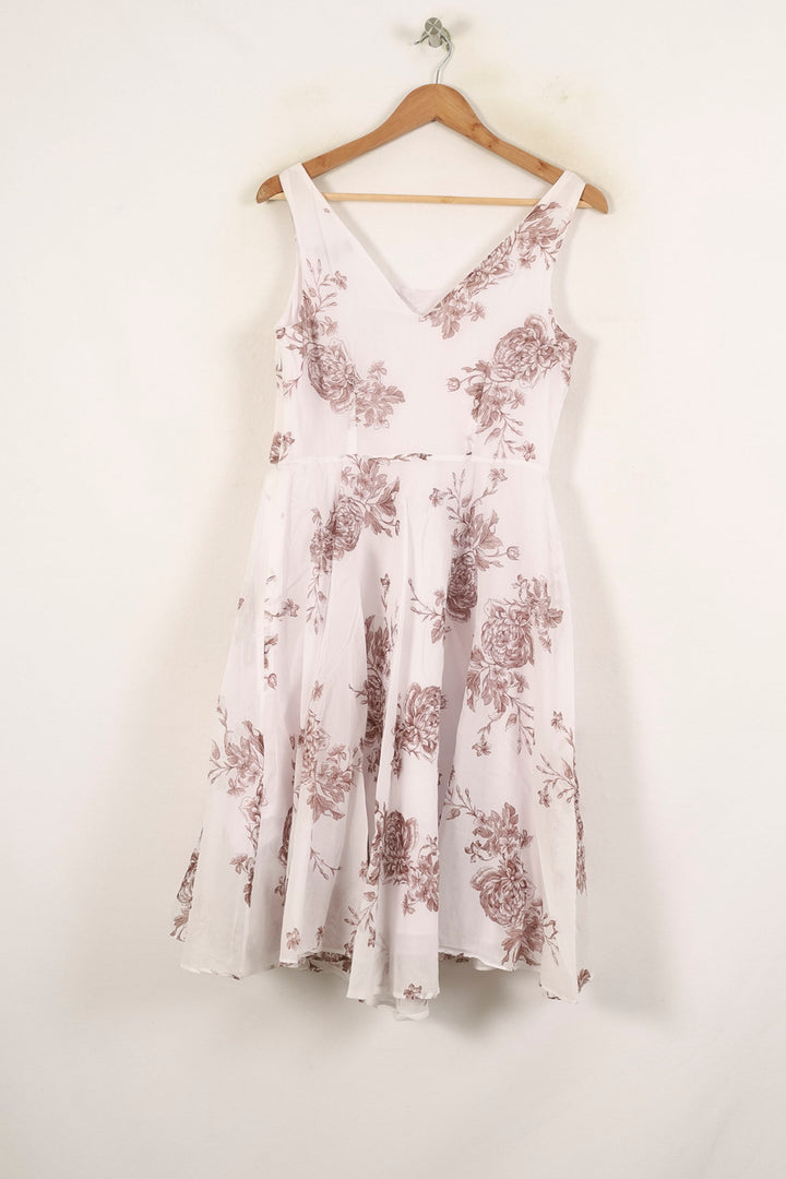 Robe Blanche et Rose - Taille L/40 de la marque Caroll | PARAD72204 - Vendu par Paradigme - Image 4