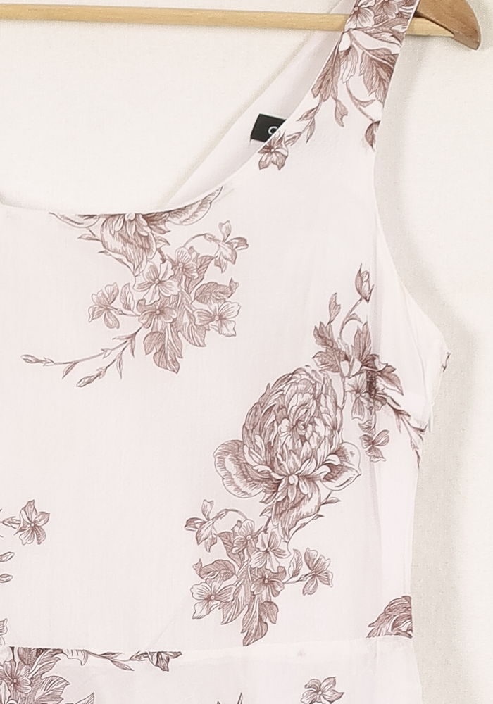 Robe Blanche et Rose - Taille L/40 de la marque Caroll | PARAD72204 - Vendu par Paradigme - Image 3