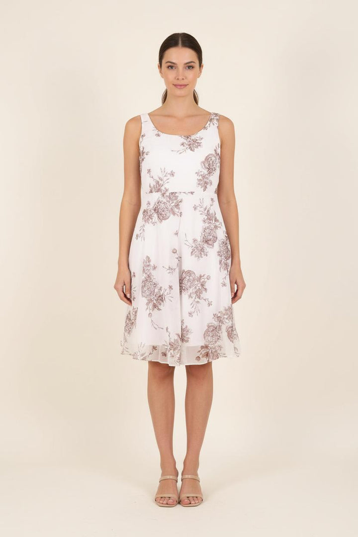 Robe Blanche et Rose - Taille L/40 de la marque Caroll | PARAD72204 - Vendu par Paradigme - Image 1