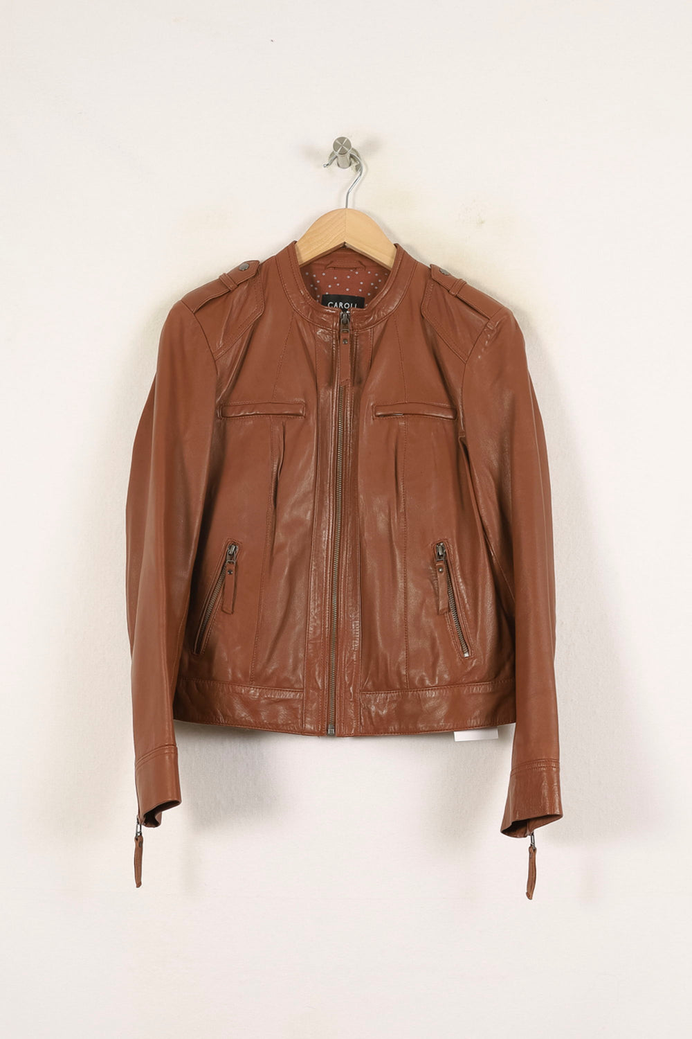 Blouson Marron - Taille L/40 de la marque Caroll | PARAD72205 - Vendu par Paradigme - Image 2