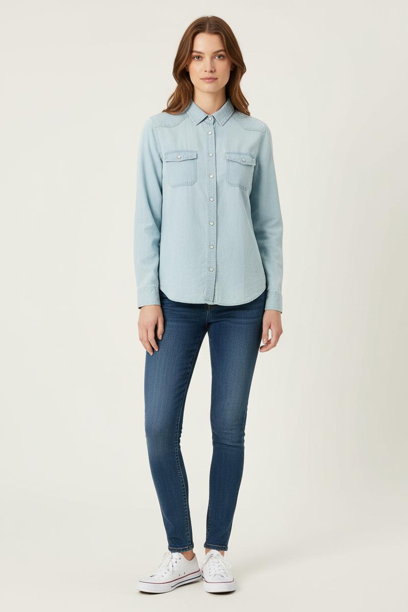 Chemise en Jean Bleue - Taille S/36 de la marque Bérénice | PARAD72214 - Vendu par Paradigme - Image 1