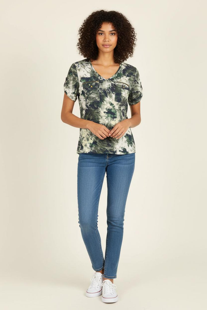 Tee-shirt Vert et Blanc - Taille XS/34 de la marque One Step | PARAD72222 - Vendu par Paradigme - Image 1