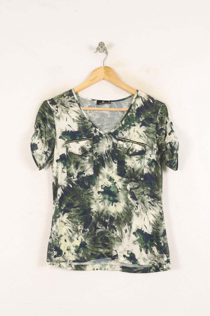 Tee-shirt Vert et Blanc - Taille XS/34 de la marque One Step | PARAD72222 - Vendu par Paradigme - Image 2
