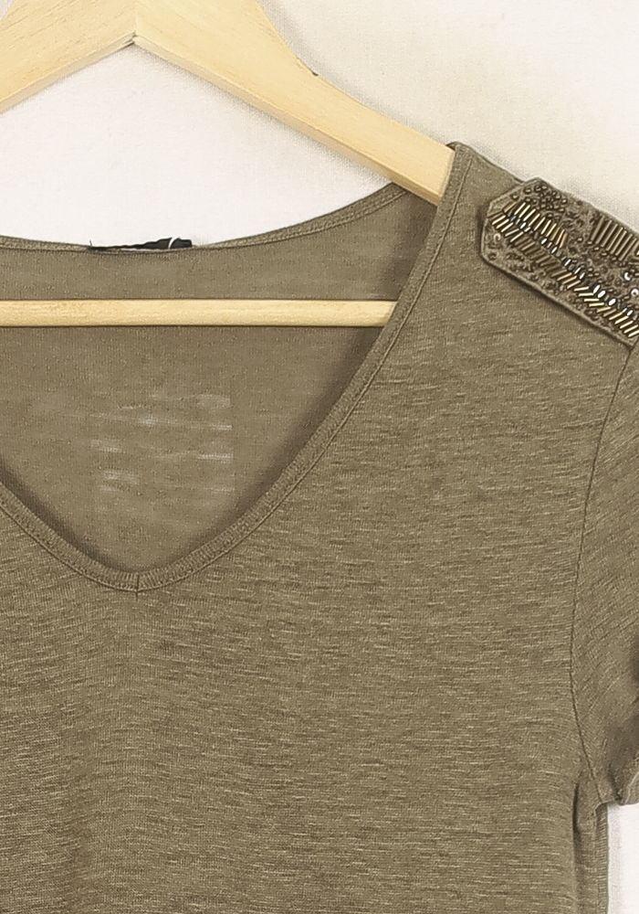 T-shirt Vert - Taille XS/34 de la marque IKKS | PARAD72225 - Vendu par Paradigme - Image 3