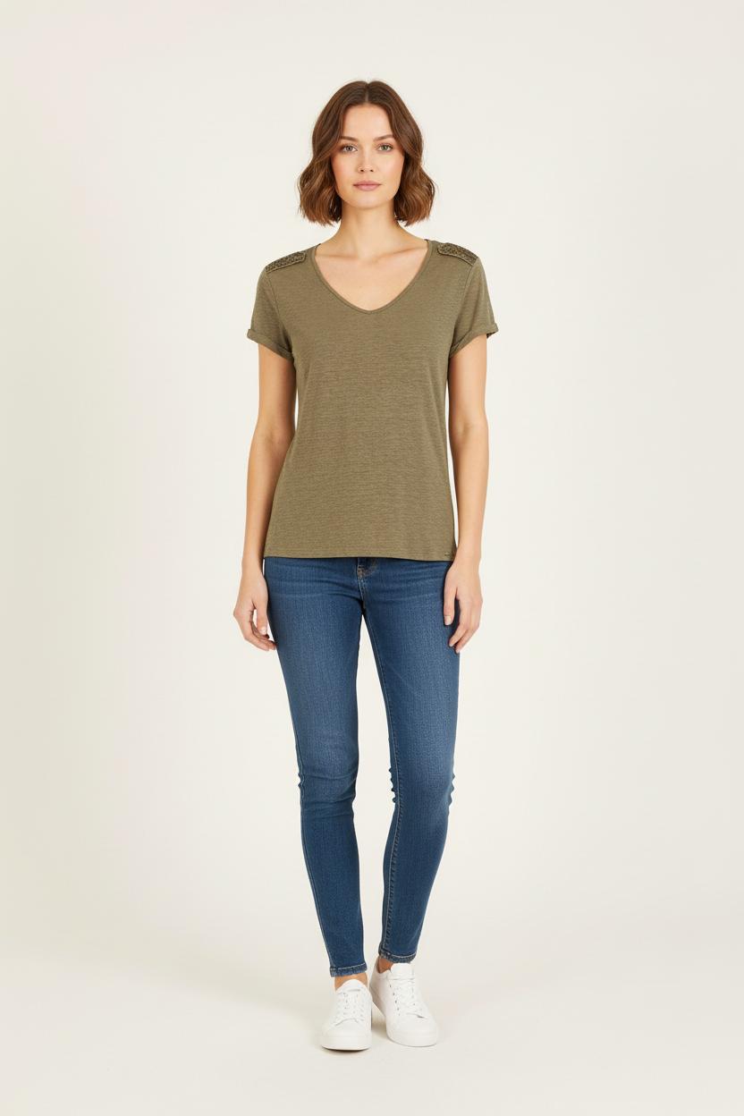 T-shirt Vert - Taille XS/34 de la marque IKKS | PARAD72225 - Vendu par Paradigme - Image 1