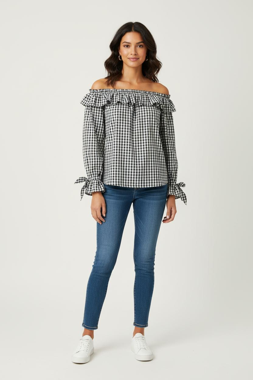 Blouse Noire et Blanche - Taille XS/34 de la marque Au Printemps Paris | PARAD72249 - Vendu par Paradigme - Image 1