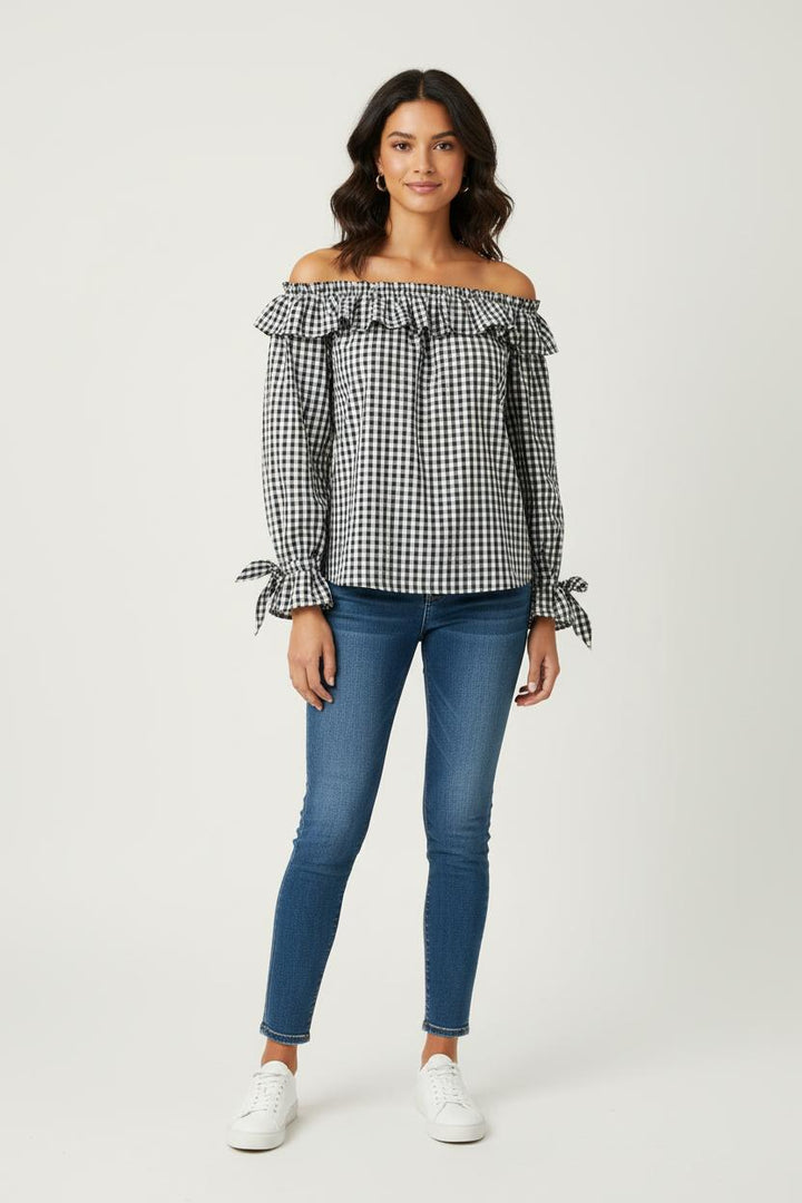 Blouse Noire et Blanche - Taille XS/34 de la marque Au Printemps Paris | PARAD72249 - Vendu par Paradigme - Image 1