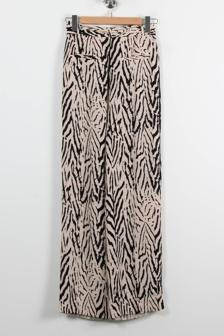 Pantalon Large Beige et Noir - Taille XS/34 de la marque Caroll | PARAD72253 - Vendu par Paradigme - Image 4