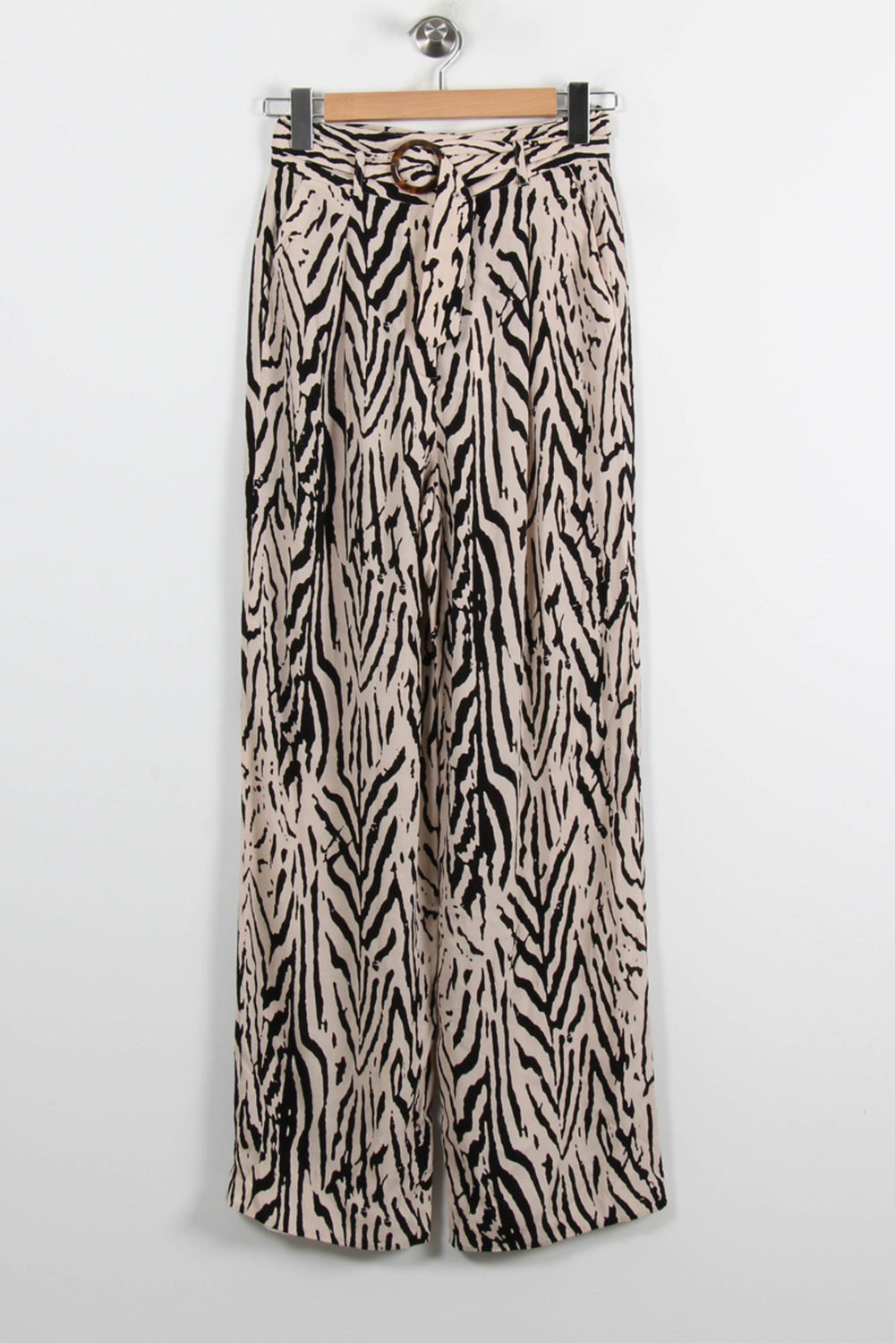 Pantalon Large Beige et Noir - Taille XS/34 de la marque Caroll | PARAD72253 - Vendu par Paradigme - Image 2