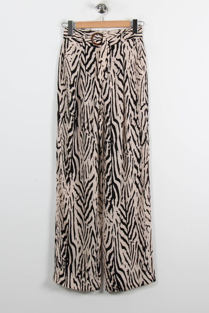 Pantalon Large Beige et Noir - Taille XS/34 de la marque Caroll | PARAD72253 - Vendu par Paradigme - Image 2