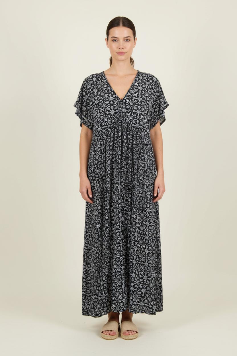 Robe Longue Bleue et Noire - Taille M/38 de la marque La Fée Maraboutée | PARAD72258 - Vendu par Paradigme - Image 1