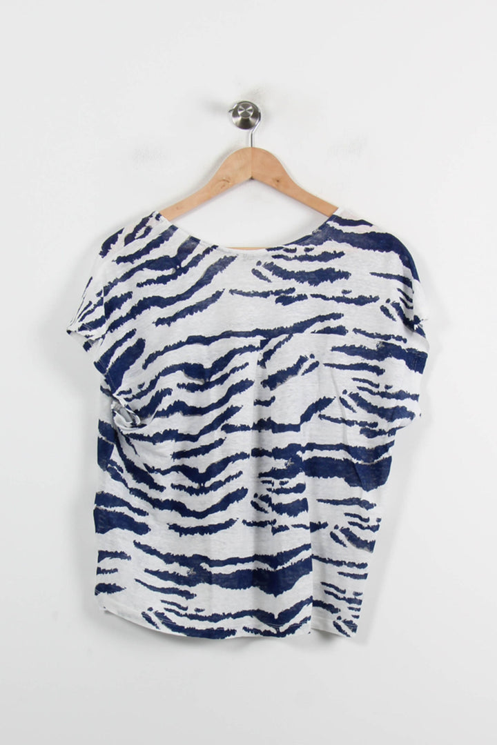 Tee-shirt Blanc et Bleu - Taille L/40 de la marque La Fée Maraboutée | PARAD72267 - Vendu par Paradigme - Image 4